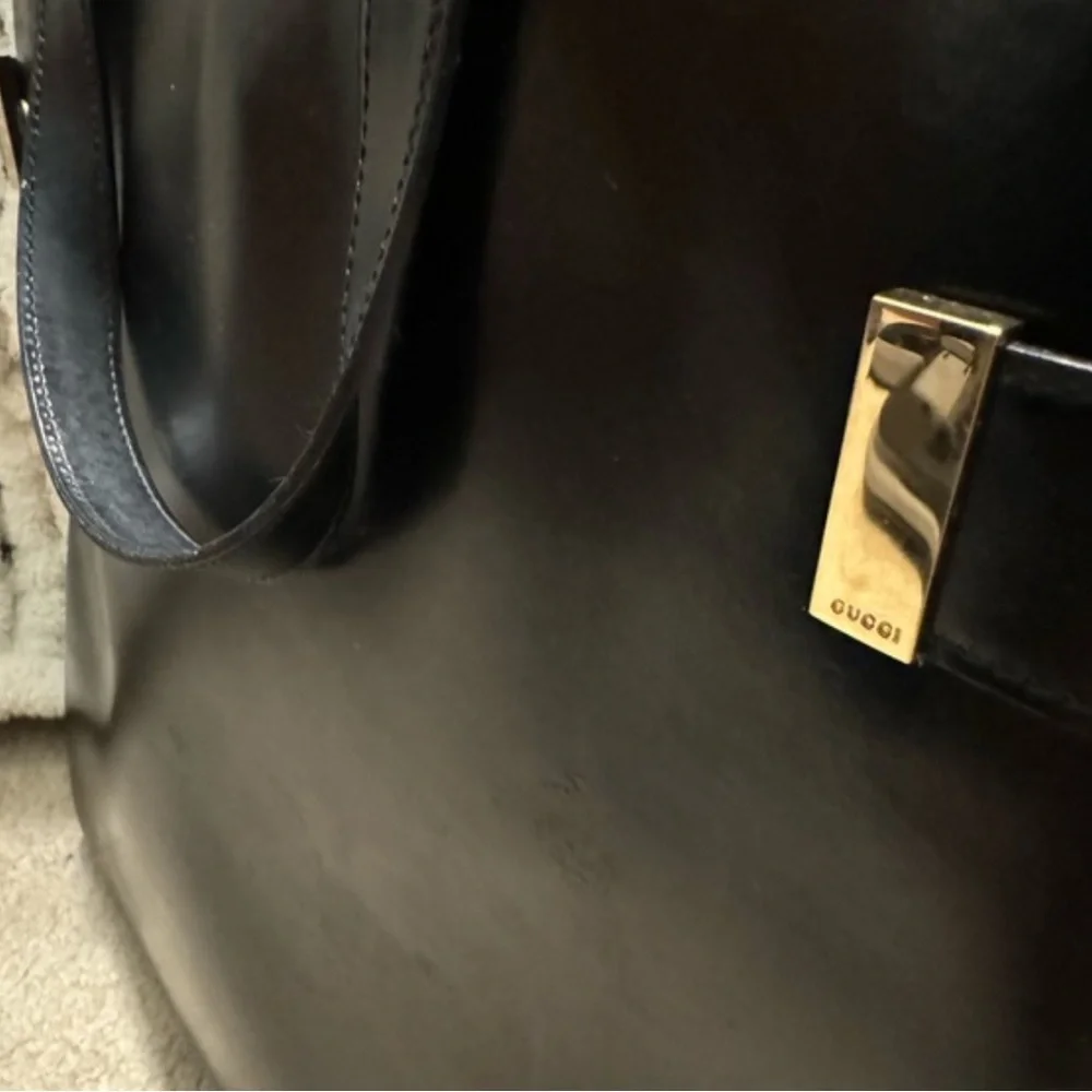 GUCCI TOM FORD Large Leather Snap Bag - Vintage - Picture 8 of 10